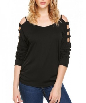 Cut Out Shoulder V Neck Sleeve Shirts