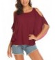 Womens Shoulder Chiffon T Shirt Batwing