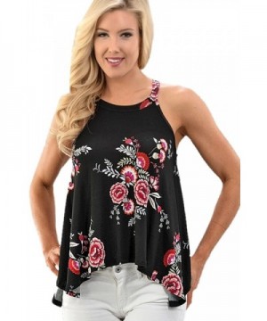 FELACIA Womens Floral Sleeveless T shirt