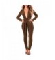 Metup V Neck Bodycon Jumpsuits Clubwear