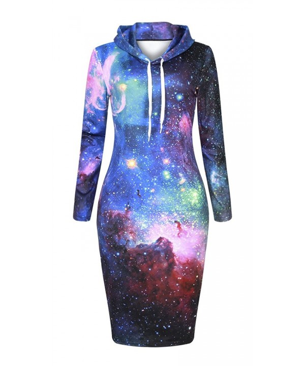 QZUnique Womens Starry Pullover Hoodie