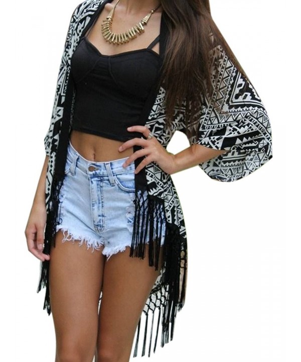 Choies Womens Fringed Sleeve Kimono