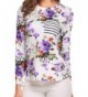 Zeagoo Womens Striped Colorblock T Shirt