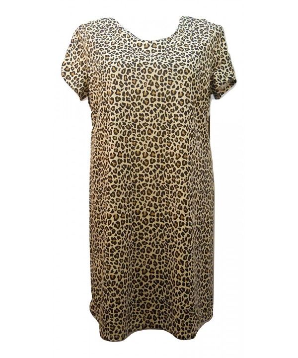 Leopard Print Nightgown Sleep Shirt