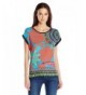 Desigual Womens Knitted T Shirt Turquoise