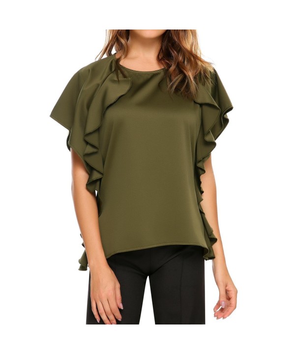 Zeagoo Womens Ruffle Sleeve Blouses