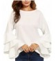 ZANZEA Womens Layered Ruffle Sleeve Vintage