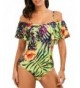 miaoshop Swimsuit Flounce Shoulder Bathingsuit