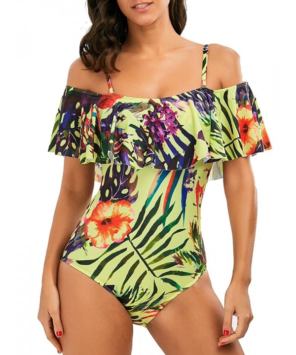 miaoshop Swimsuit Flounce Shoulder Bathingsuit