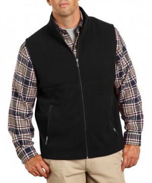 Big and Tall Fleece Vest - Black - CR11P6B73UZ