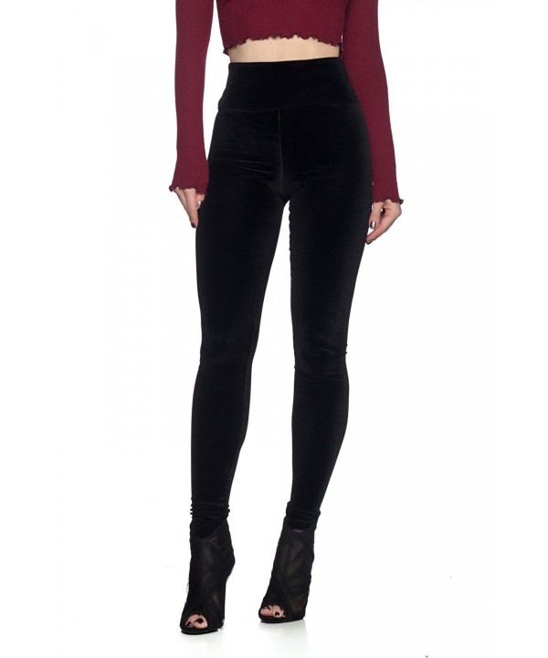 Womens Junior Velvet Waist Leggings