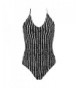 Stripe Strappy Cross Piece Swimsuits