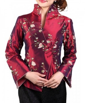 Embroidery Chinese Jacket Medium burgundy