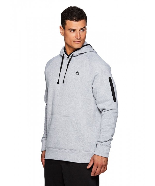 Active Men's Fleece Workout Athletic Pullover Hoodie - Grey Heather ...