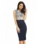 Paris Womens Lace Overlay Navy