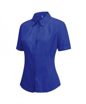 Womens Cotton Sleeve Pleated Button