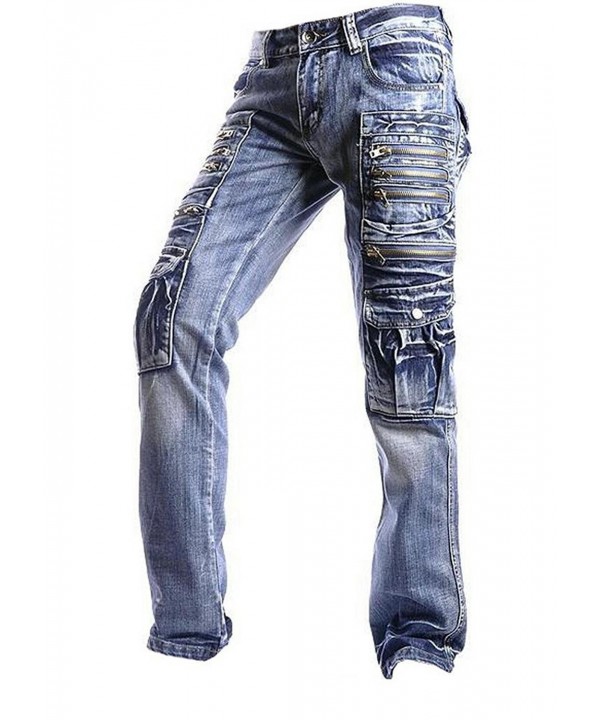 jeansian Casual Denim Straight Pants