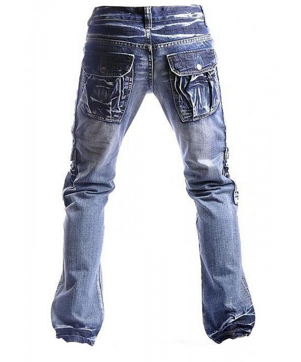 Men's Casual Washed Denim Long Straight-Leg Pants Jeans J009 - J002 ...