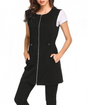 Pinspark Womens Sleeveless Collarless Cardigan