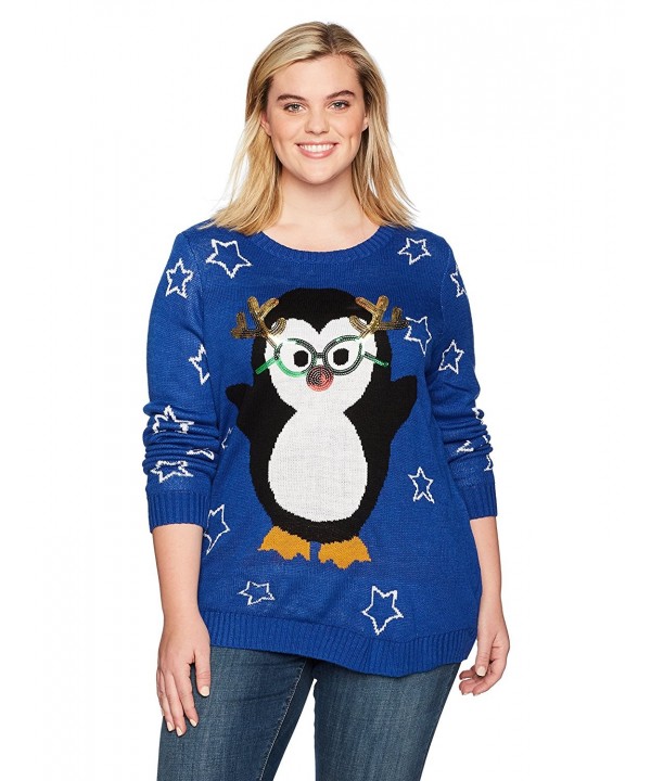 Notations Womens Christmas Sweater Penguin