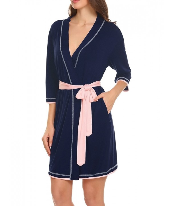 MAXMODA Womens Bathrobe Sleepwear Darkblue