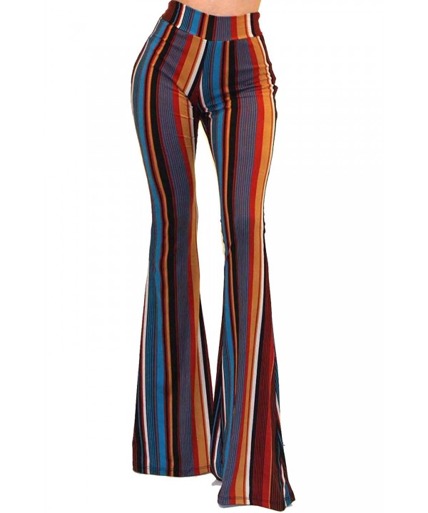 Women's Boho Solid Hippie Wide Leg Flared Bell Bottom Pants - Ff43 ...