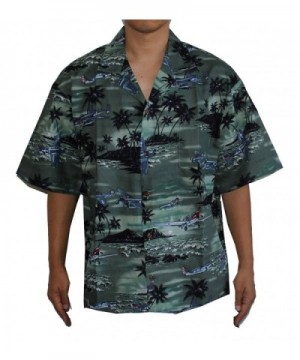 HAWAIIAN MENS AIRPLANE SHIRT GREEN