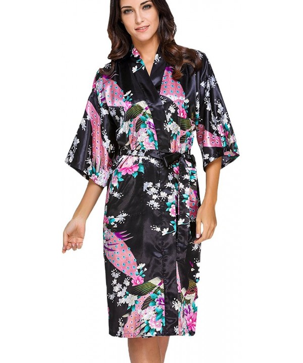 FLYCHEN Peacock Blossoms Nightwear Black 7