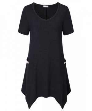 Bulotus Casual Womens V Neck Asymmetrical