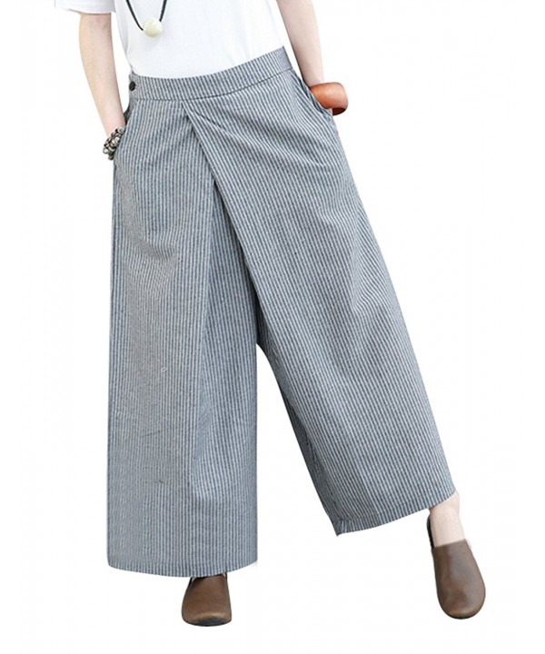 YESNO Casual Cropped Pinstripe Crossing