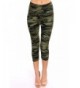 Regular Printed Brushed Capris Camouflage