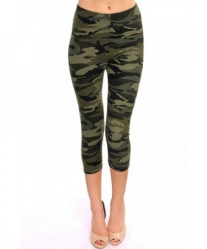 Regular Printed Brushed Capris Camouflage