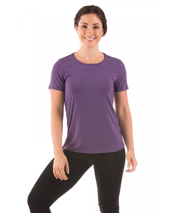 Women's Short Sleeve T-Shirt - Bamboo Viscose Top - Amethyst - CE1106AY5LP