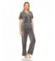 HUE Womens Velour Notched Castlerock