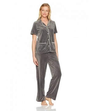 HUE Womens Velour Notched Castlerock