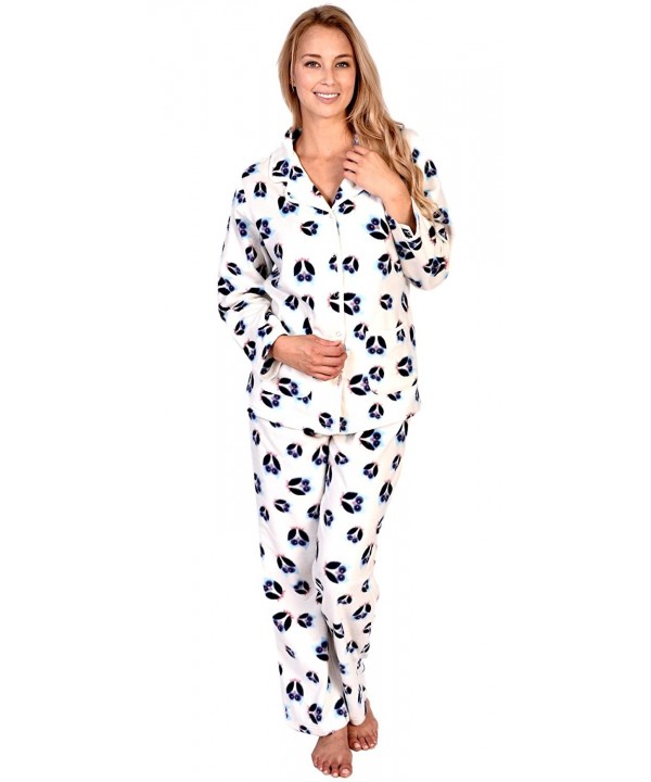Patricia Womens Fleece Button Pajama