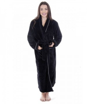 Womens Plush Velvet Bathrobe BLKSIL