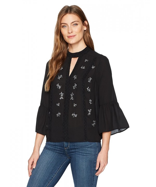 Ivanka Trump Womens Embroidered Blouse
