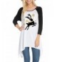 Chvity Sleeves Reindeer Christmas T shirt
