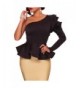 VEAGOO Ruffles Shoulder Off Shoulder Sleeve