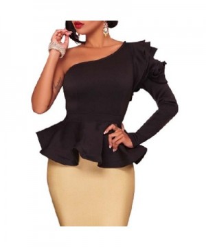 VEAGOO Ruffles Shoulder Off Shoulder Sleeve