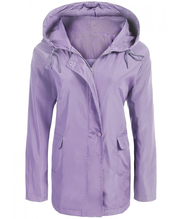Women Hooded Windbreaker Outdoor Lightweight Rain Jacket with Pockets ...