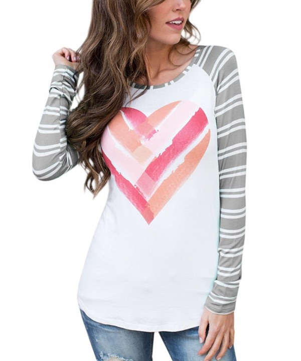 GAMISOTE Valentines Casual Striped Printed