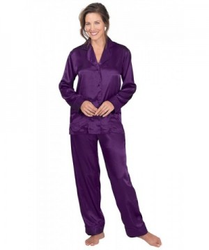 PajamaGram Womens Pajamas Button Up Purple