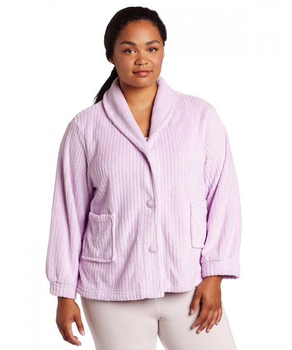 Casual Moments Womens Plus-Size Bed Jacket with Shawl Collar