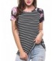Kancystore Striped Floral T Shirt 01Black3