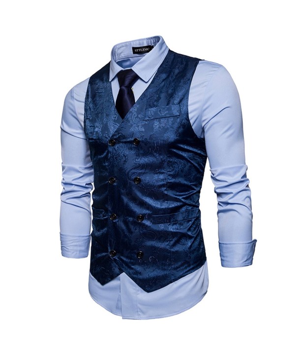 Men's Paisley Tux Vest & Tie & Handkerchief 3-Piece Set For Suit or ...