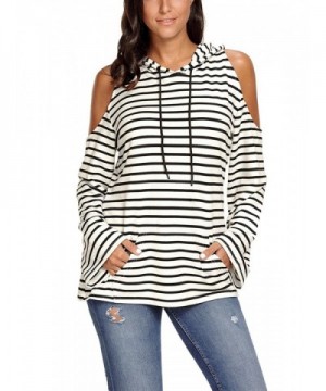 Black Striped Shoulder Sleeve Hoodie