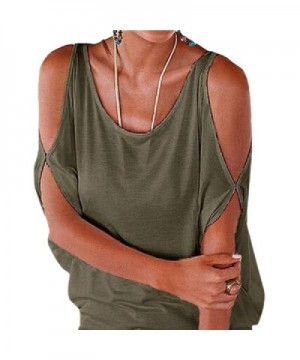 Shoulder Batwing Shirring T Shirt Blouse