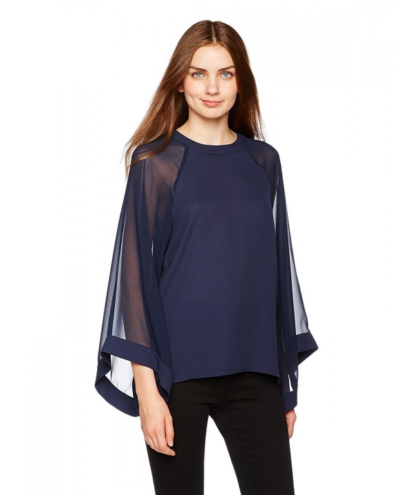 Essentialist Womens Sheer Sleeve Kimono Style X Small